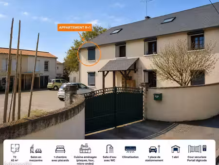 t2 62 m² avec mezzanine – parking – climatisation – chasseneuil