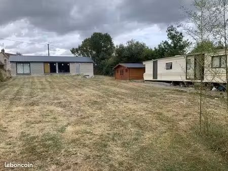 maison à terminer – terrain de 1 700 m² avec mobile-home et chalet