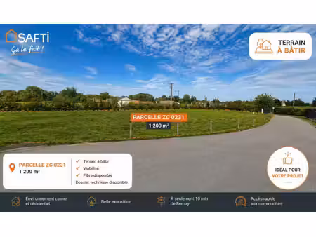 terrain à bâtir de 1 200 m² avec vue dégagée