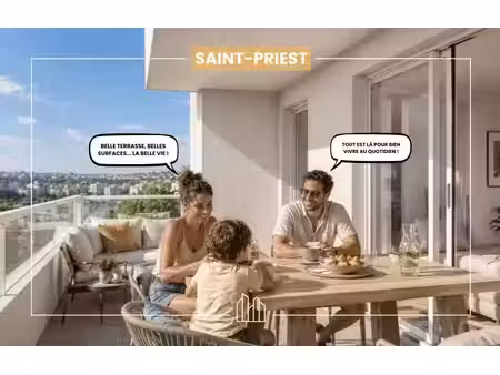 vente appartement neuf 4 pièces 88m2 saint-priest - 399579 € - surface privée