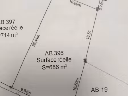 vente terrain 686 m² fourdrain (02870)