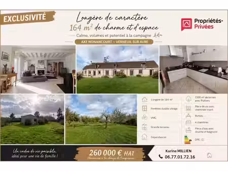 vente maison 7 pièces 164 m² à dampierre-sur-avre (28350)  260 000 €
