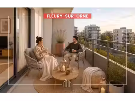 vente appartement neuf 3 pièces 64m2 fleury-sur-orne - 253000 € - surface privée