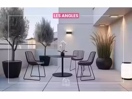 vente appartement neuf 2 pièces 44m2 les angles - 233000 € - surface privée