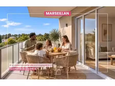 vente appartement neuf 3 pièces 60m2 marseillan - 237000 € - surface privée
