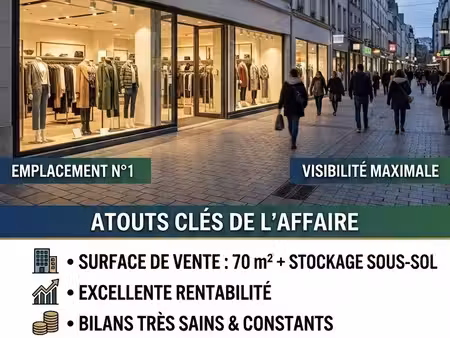 vente local commercial 70 m²