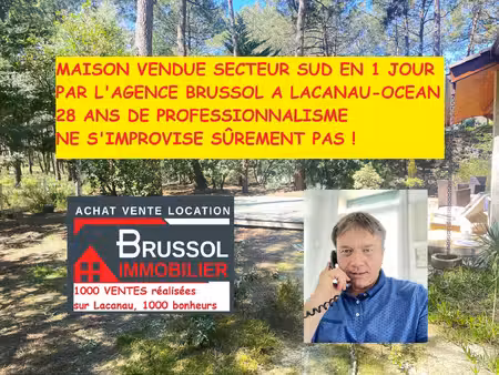 maison vendue en lisière de forêt à lacanau-océan agence brussol gironde 4 chambres grand.