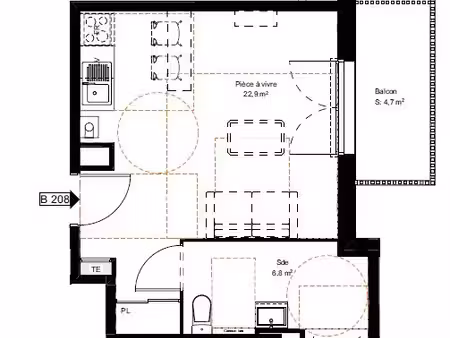 appartement 1 pièce 29 m²
