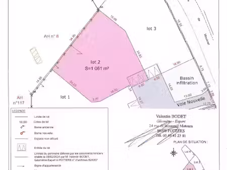vente terrain à batir 1061 m² à migné-auxances (86440)  139 900 €