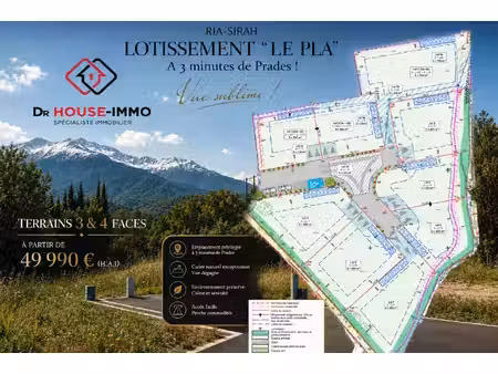 rare ! terrain plat 3 faces 413 m² dans un environnement très privilégié libre constructeu
