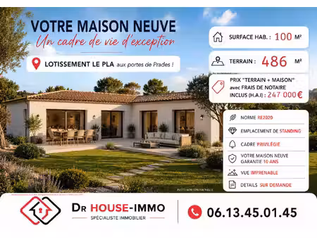 terrain 540m² - 4 faces - libre constructeur - emplacement de standing