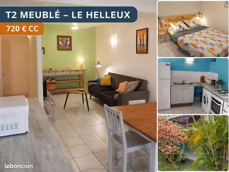 t2 meublé tout équipé avec terrasse – sainte-anne  secteur le helleux – 720 cc