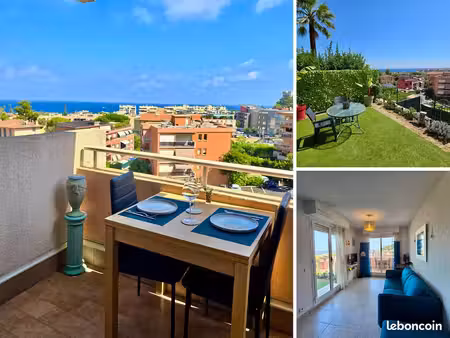 t2 lumineux avec vue mer  jardin  terrasse et parking à roquebrune-cap-martin