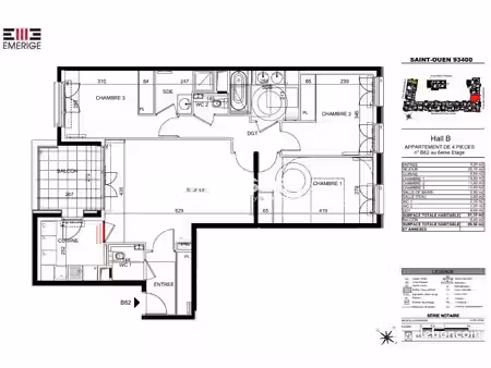 appartement 4 pièces 91.1m² à louer 1925 - saint-ouen 93400