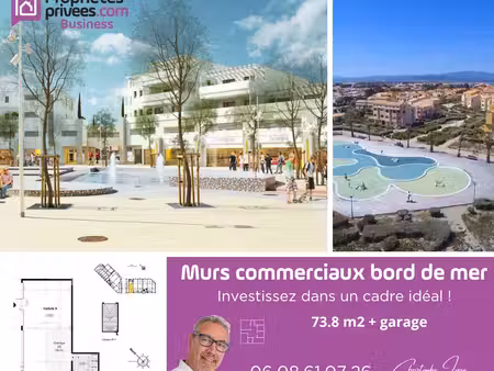 port leucate - murs commerciaux 74 m² avec garage