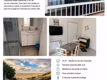 merlimont plage – studio 21 m² à 2 min de la plage | rentabilité locative à l’appui