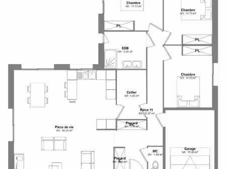 maison 4 pièces 104 m²