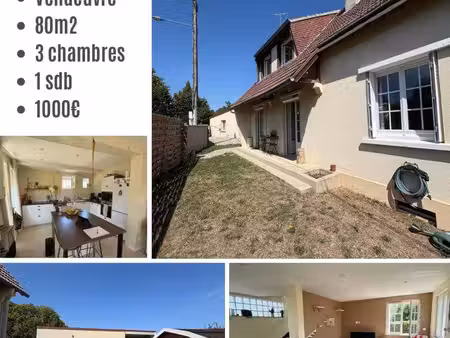 maison 80 m² avec jardin 1000 m² et double garage