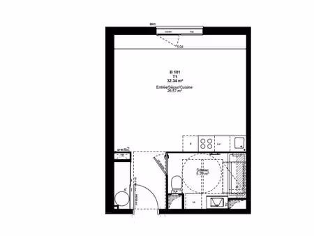 appartement 1 pièce 32 m²