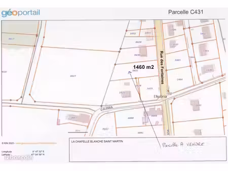 terrain constructible 1460 m2