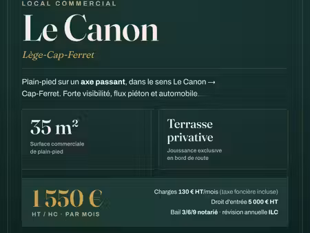 local commercial 35 m² — le canon  lège-cap-ferret