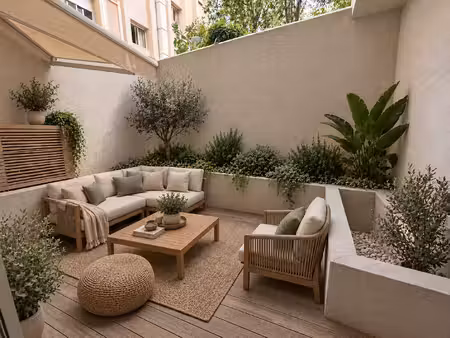 juan les pins grand 2 pièces +terrasse immeuble de prestige