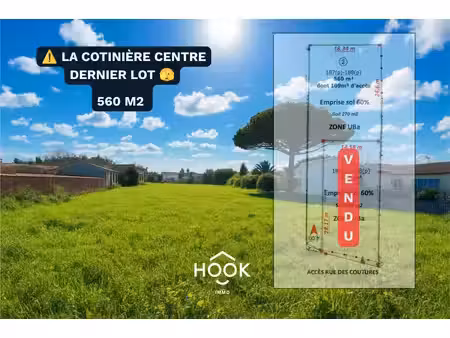 la cotinière : terrain de 560 m² au cœur du village – tout à pied