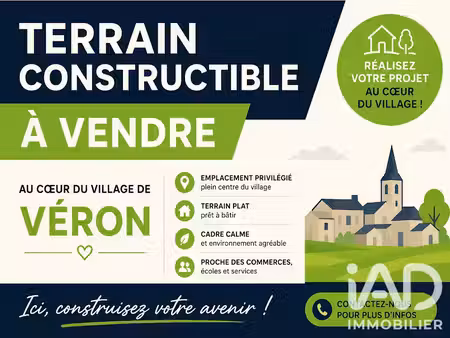 vente terrain 625 m² à véron (89510)  38 000 €