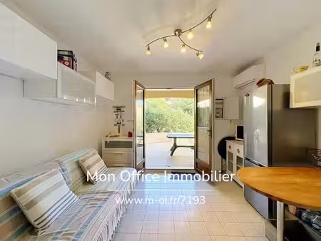 référence : 7193-les - studio avec terrasse et parking dans résidence calme avec piscine à