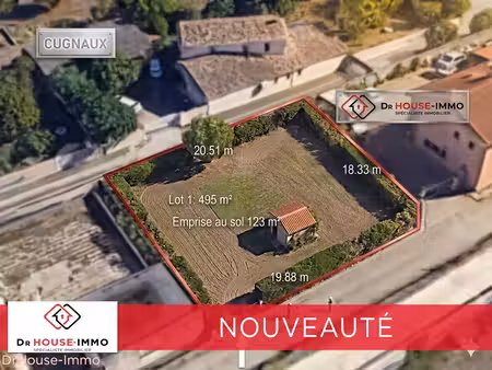 cugnaux: terrain à bâtir de 493 m² à viabiliser