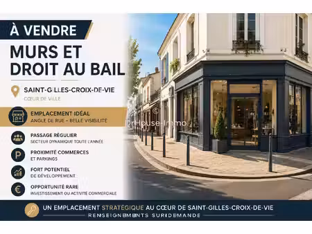 à vendre à saint-gilles-croix-de-vie ( 85800 )   emplacement idéal en cœur de ville : murs