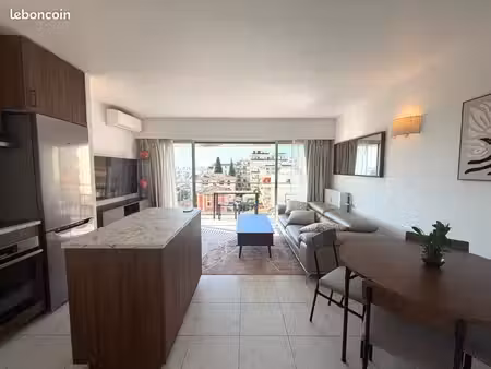 appartement meublé traversant avec 2 balcons  parking et cave