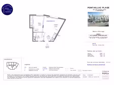 investissement locatif defiscalisant royan pontaillac plage - t1 bis 42.26 m2 avec parking