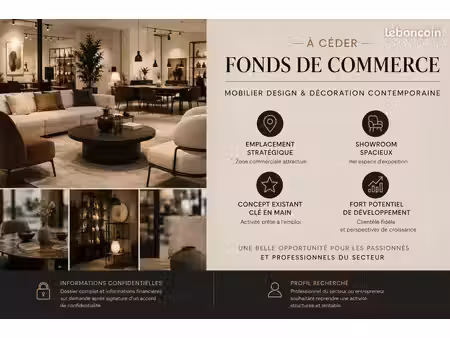 fonds de commerce mobilier design & décoration – loire (42)