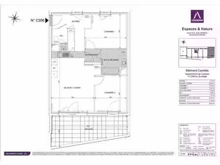 appartement 3 pièces 62 m²