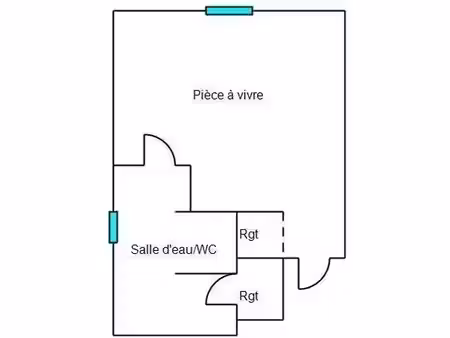 studio 1 pièce 23 m²