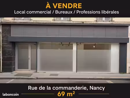a vendre - local commercial 69 m² - refait à neuf - rue de la commanderie - nancy