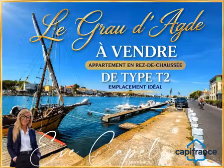 appartement à vendre le grau d'agde 2 pièce(s) 38m2 143 000€