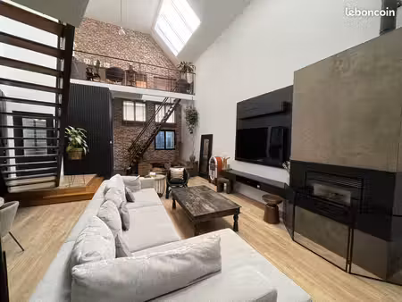 wattrelos centre-ville superbe loft 148m² habitables