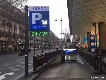 places de parking à louer - paris 9 - galeries lafayette