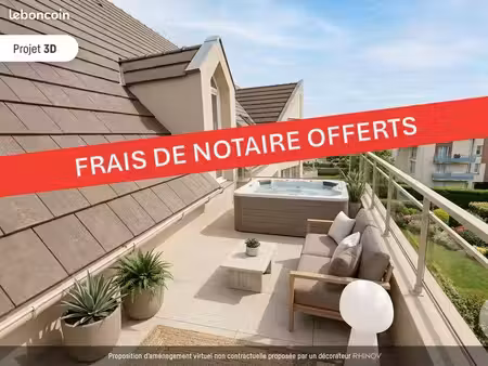 nogent sur oise : appartement 2 pièces 51 m² avec terrasse