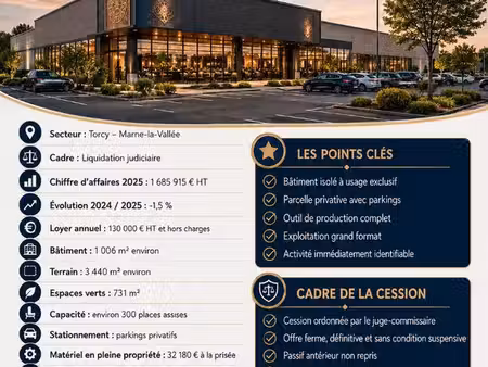 fonds de commerce 1006 m² torcy