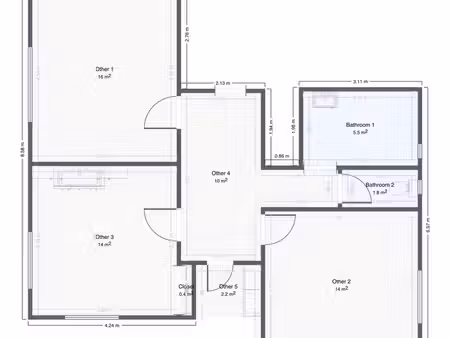 t3 meublé – 65 m² – rdc