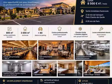 fonds de commerce énorme potentiel restaurant & salle de réception