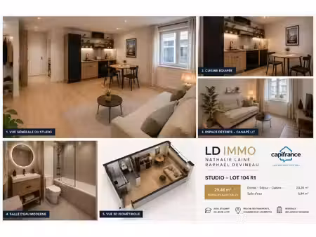appartement à vendre tours 1 pièce(s) 29m2 192 000€