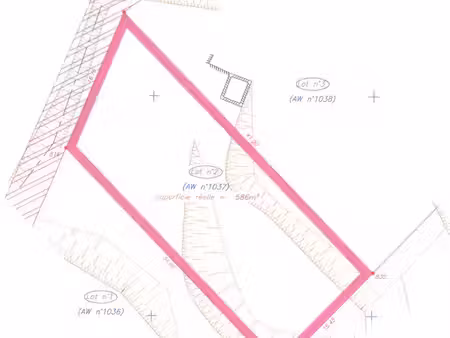 vente terrain à bâtir 586 m²