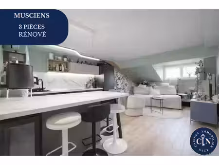 appartement 3 pièces - rénové - dernier étage - rue verdi