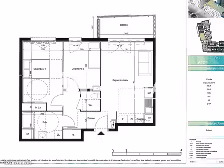 appartement 3 pièces 58 m²