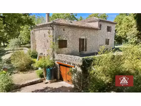 maison en pierre avec garage  piscine et jardin.