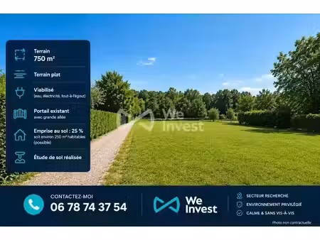 vente terrain à batir 750 m² à serris (77700)  390 000 €